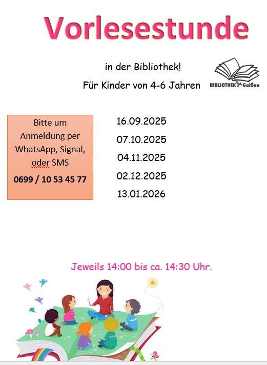 Termine der Vorlesestunde